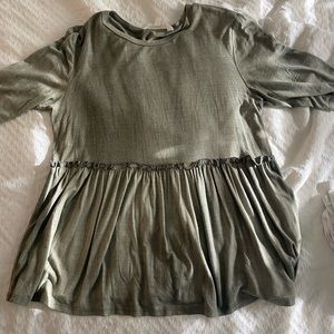 Green Flowing Blouse